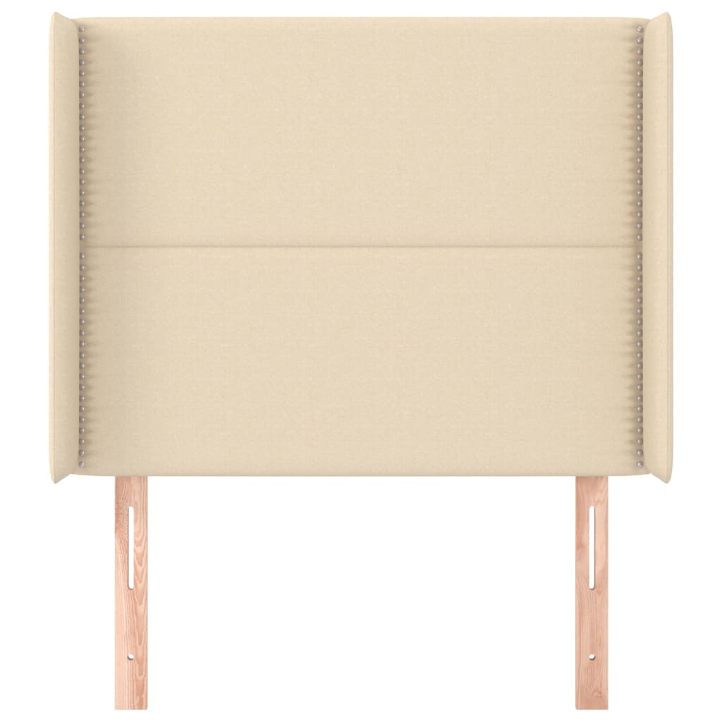 Testiera ad Orecchio Crema 103x16x118/128 cm in Tessuto