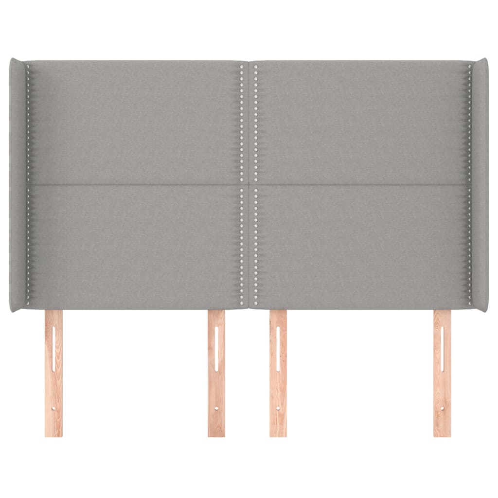 Testiera ad Orecchio Grigio Chiaro 147x16x118/128 cm in Tessuto