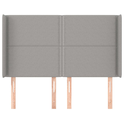 Testiera ad Orecchio Grigio Chiaro 147x16x118/128 cm in Tessuto