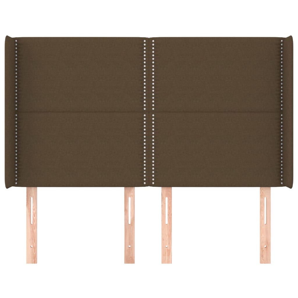 Testiera ad Orecchio MarroneScuro147x16x118/128cm inTessuto