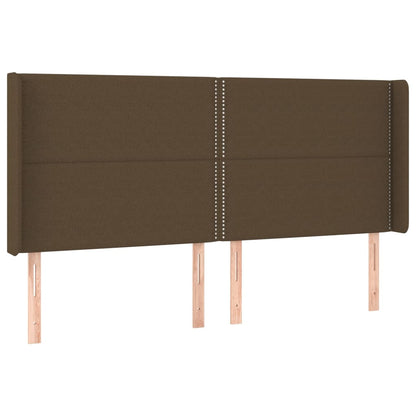 Testiera ad Orecchio Marrone Scuro 183x16x118/128 cm in Tessuto | homemem39