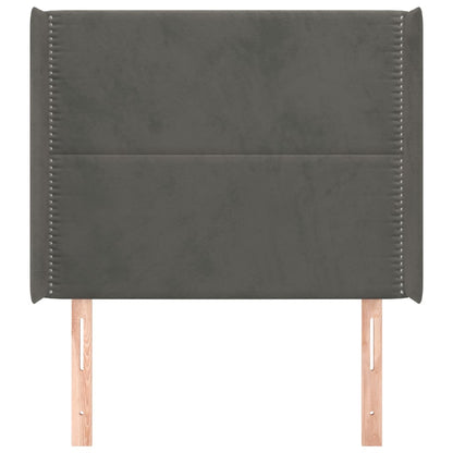 Testiera ad Orecchio Grigio Scuro 83x16x118/128 cm in Velluto