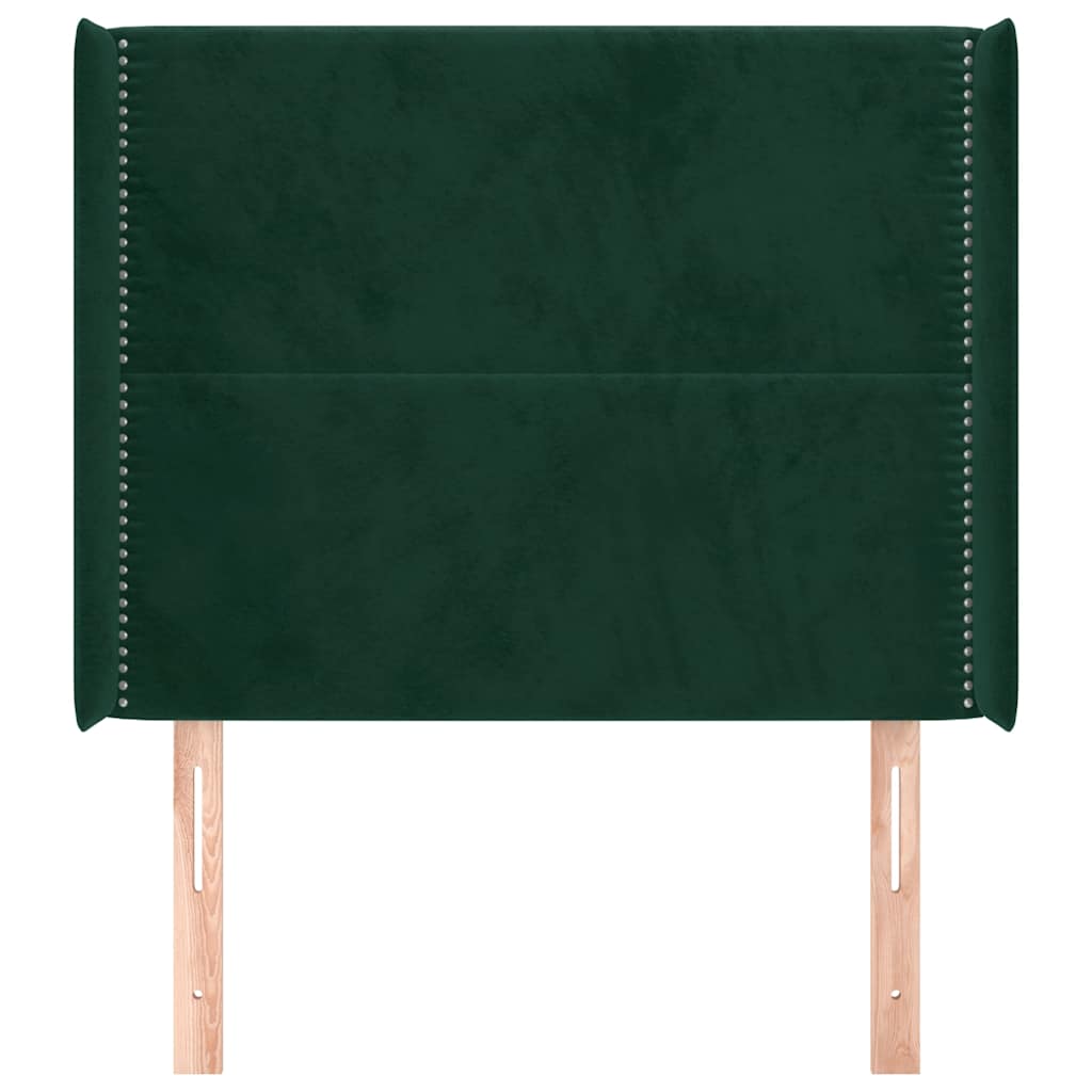 Testiera ad Orecchio Verde Scuro 103x16x118/128cm in Velluto | homemem39