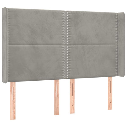 Testiera ad Orecchio Grigio Chiaro 147x16x118/128 cm in Velluto