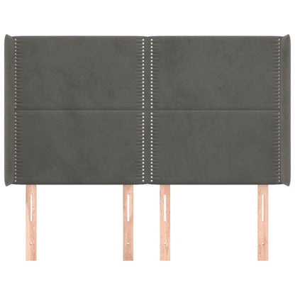 Testiera ad Orecchio GrigioScuro 147x16x118/128cm in Velluto