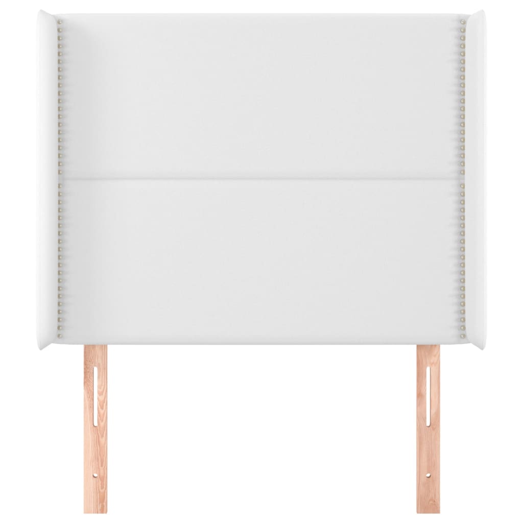 Testiera ad Orecchio Bianco 83x16x118/128 cm in Similpelle