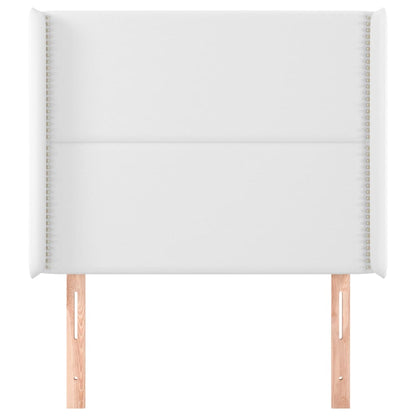 Testiera ad Orecchio Bianco 83x16x118/128 cm in Similpelle