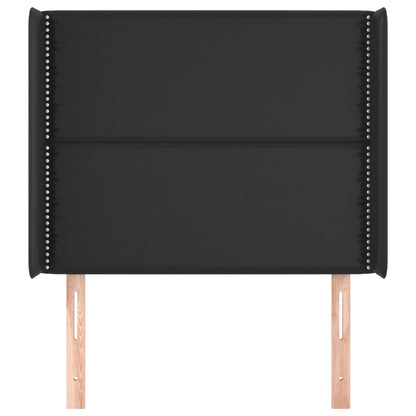 Testiera ad Orecchio Nera 103x16x118/128 cm in Similpelle