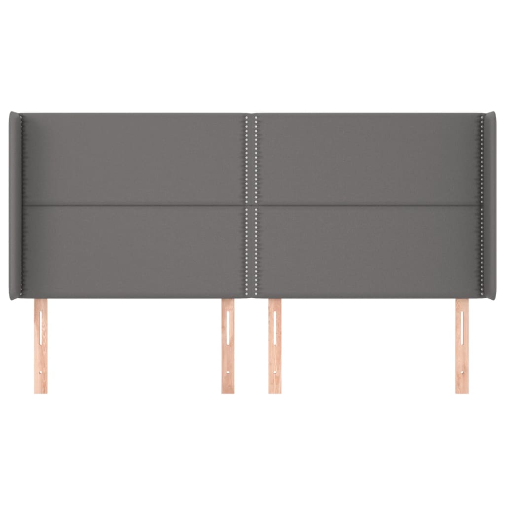 Testiera ad Orecchio Grigio 183x16x118/128 cm in Similpelle