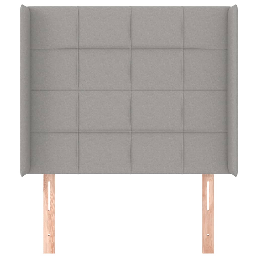 Testiera ad Orecchio Grigio Chiaro 83x16x118/128 cm in Tessuto