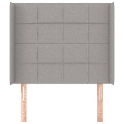 Testiera ad Orecchio Grigio Chiaro 83x16x118/128 cm in Tessuto