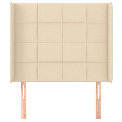 Testiera ad Orecchio Crema 93x16x118/128 cm in Tessuto