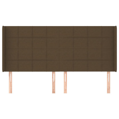 Testiera ad Orecchio Marrone Scuro 163x16x118/128 cm in Tessuto - homemem39