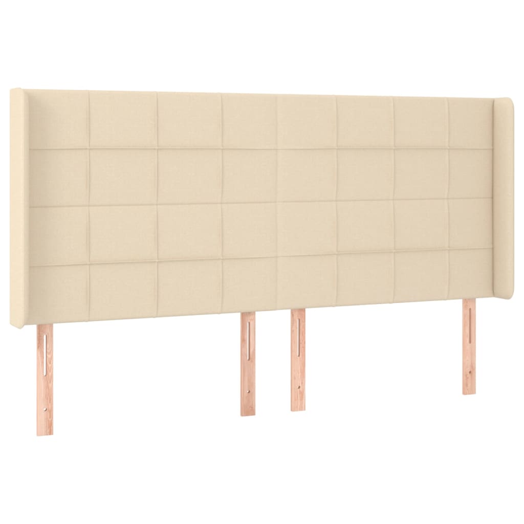Testiera ad Orecchio Crema 163x16x118/128 cm in Tessuto | homemem39