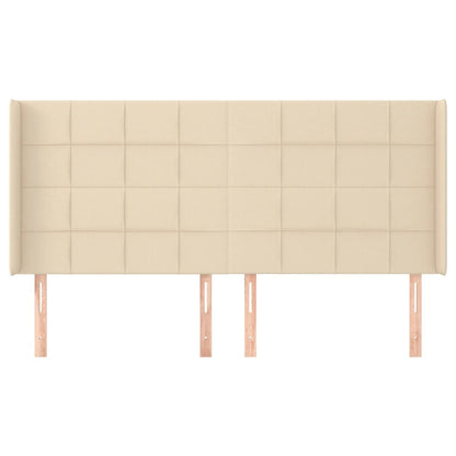 Testiera ad Orecchio Crema 163x16x118/128 cm in Tessuto | homemem39