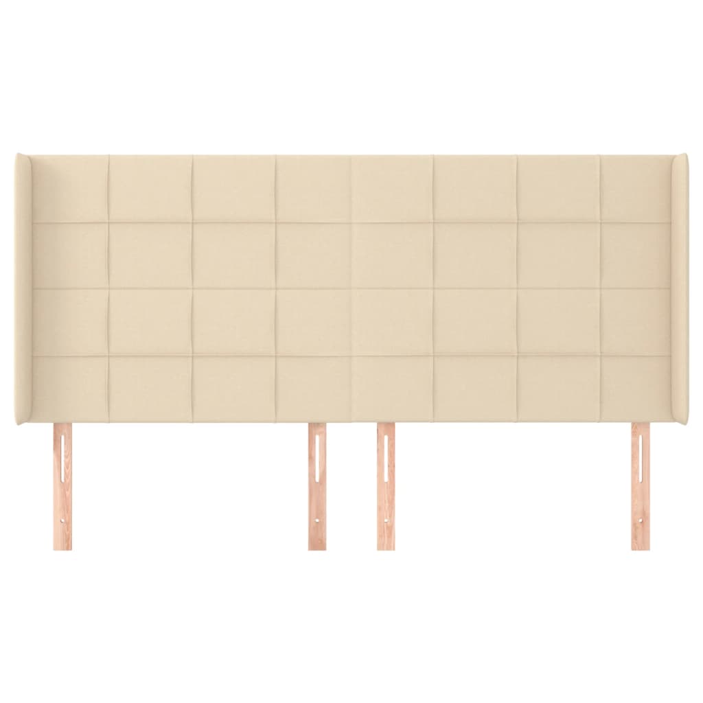 Testiera ad Orecchio Crema 163x16x118/128 cm in Tessuto - homemem39