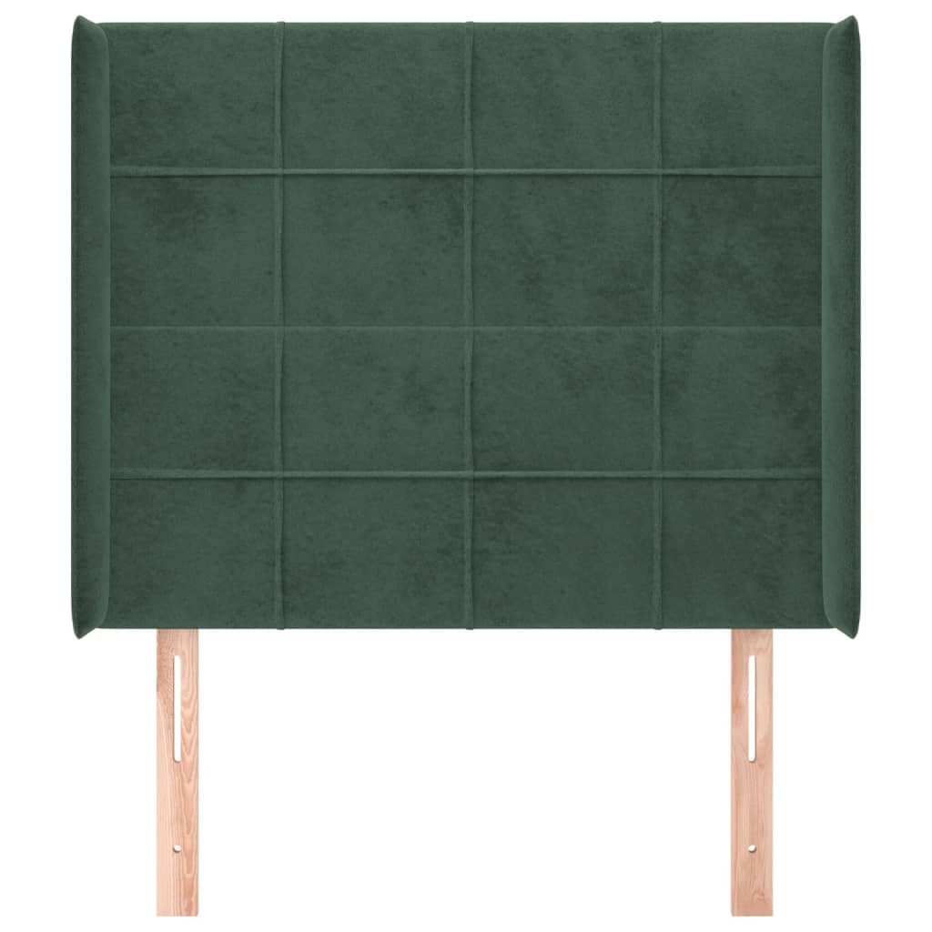 Testiera ad Orecchio Verde Scuro 83x16x118/128 cm in Velluto - homemem39