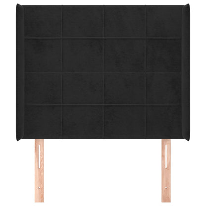 Testiera ad Orecchio Nera 93x16x118/128 cm in Velluto | homemem39
