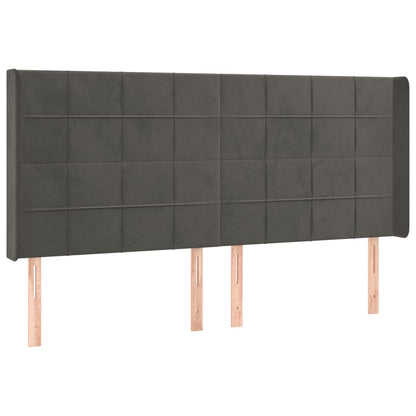 Testiera ad Orecchio GrigioScuro 163x16x118/128cm in Velluto | homemem39