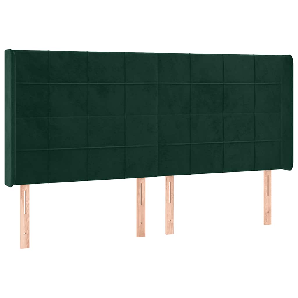 Testiera ad Orecchio Verde Scuro 203x16x118/128 cm in Velluto | homemem39