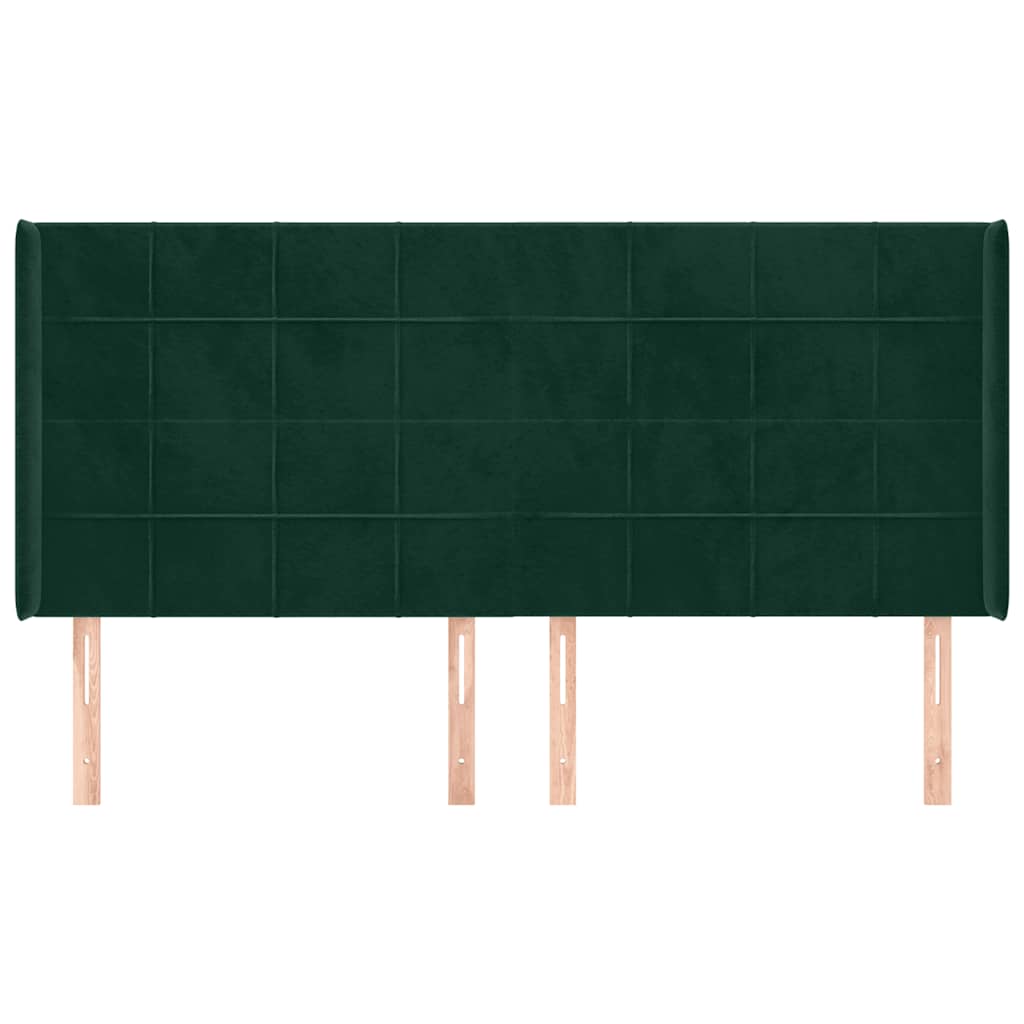 Testiera ad Orecchio Verde Scuro 203x16x118/128 cm in Velluto | homemem39