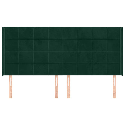 Testiera ad Orecchio Verde Scuro 203x16x118/128 cm in Velluto | homemem39