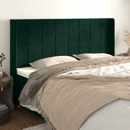 Testiera ad Orecchio Verde Scuro 203x16x118/128 cm in Velluto | homemem39