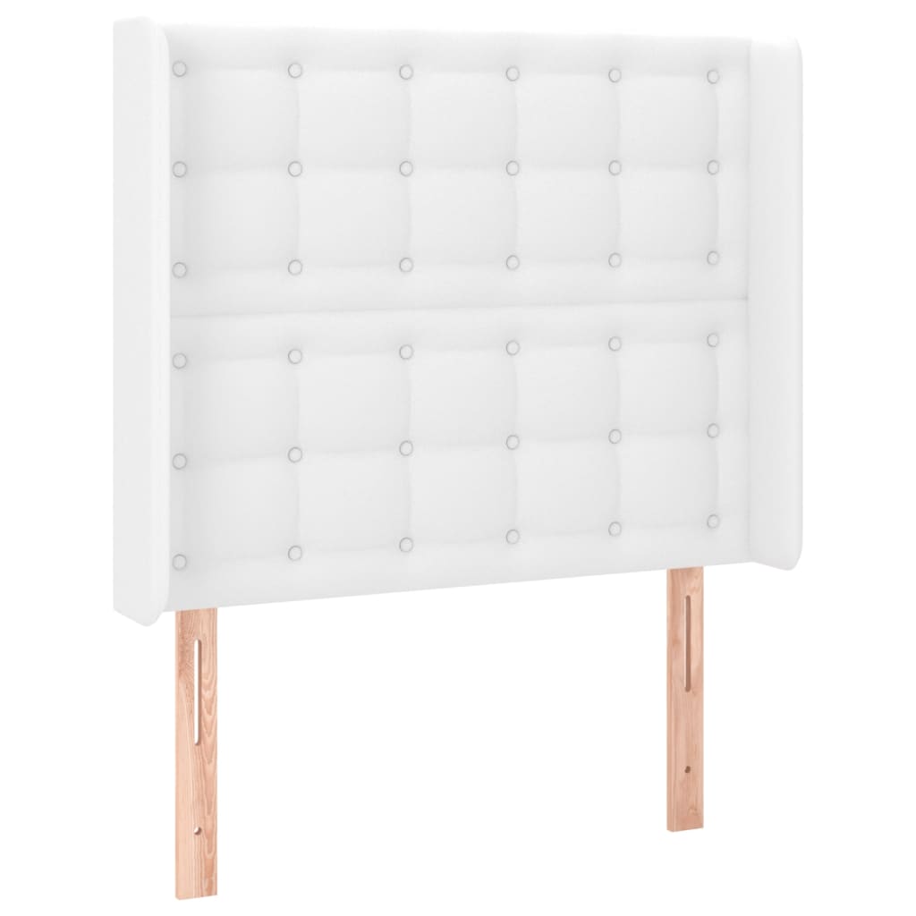 Testiera ad Orecchio Bianco 83x16x118/128 cm in Similpelle | homemem39