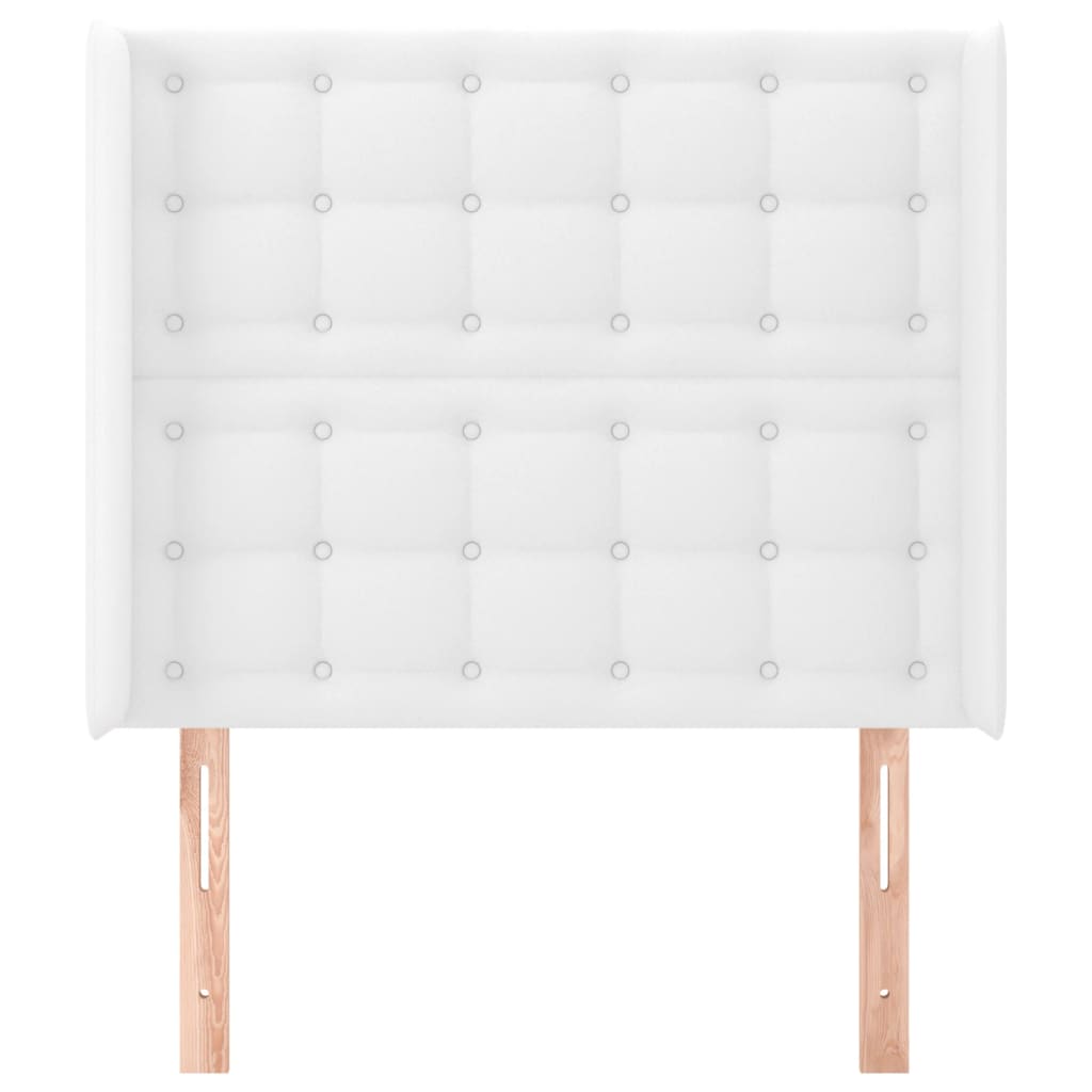 Testiera ad Orecchio Bianco 83x16x118/128 cm in Similpelle - homemem39