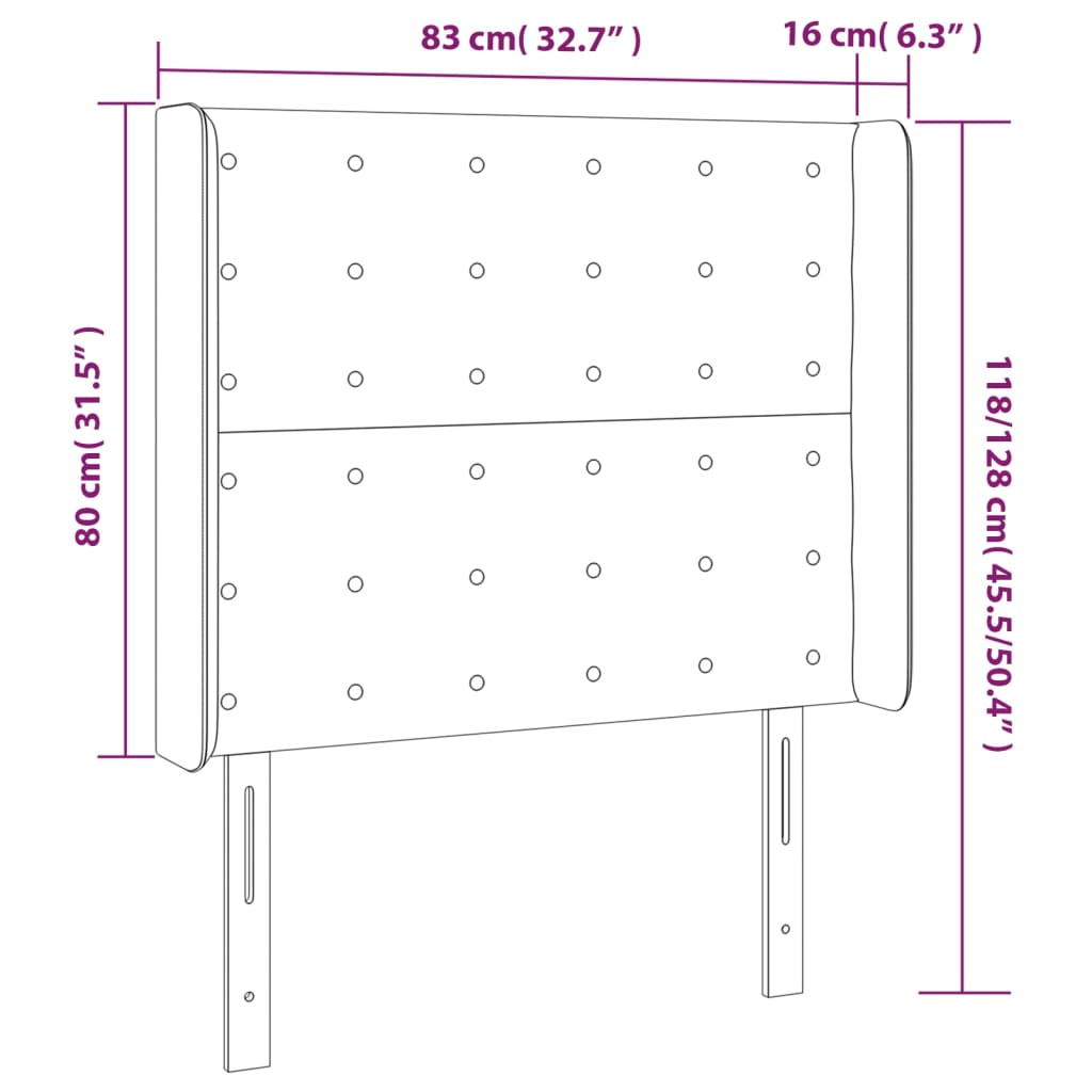 Testiera ad Orecchio Bianco 83x16x118/128 cm in Similpelle | homemem39
