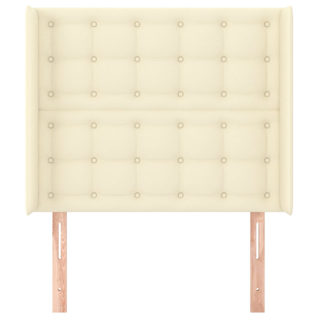 Testiera ad Orecchio Crema 83x16x118/128 cm in Similpelle