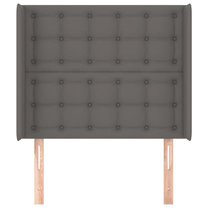 Testiera ad Orecchio Grigio 83x16x118/128 cm in Similpelle