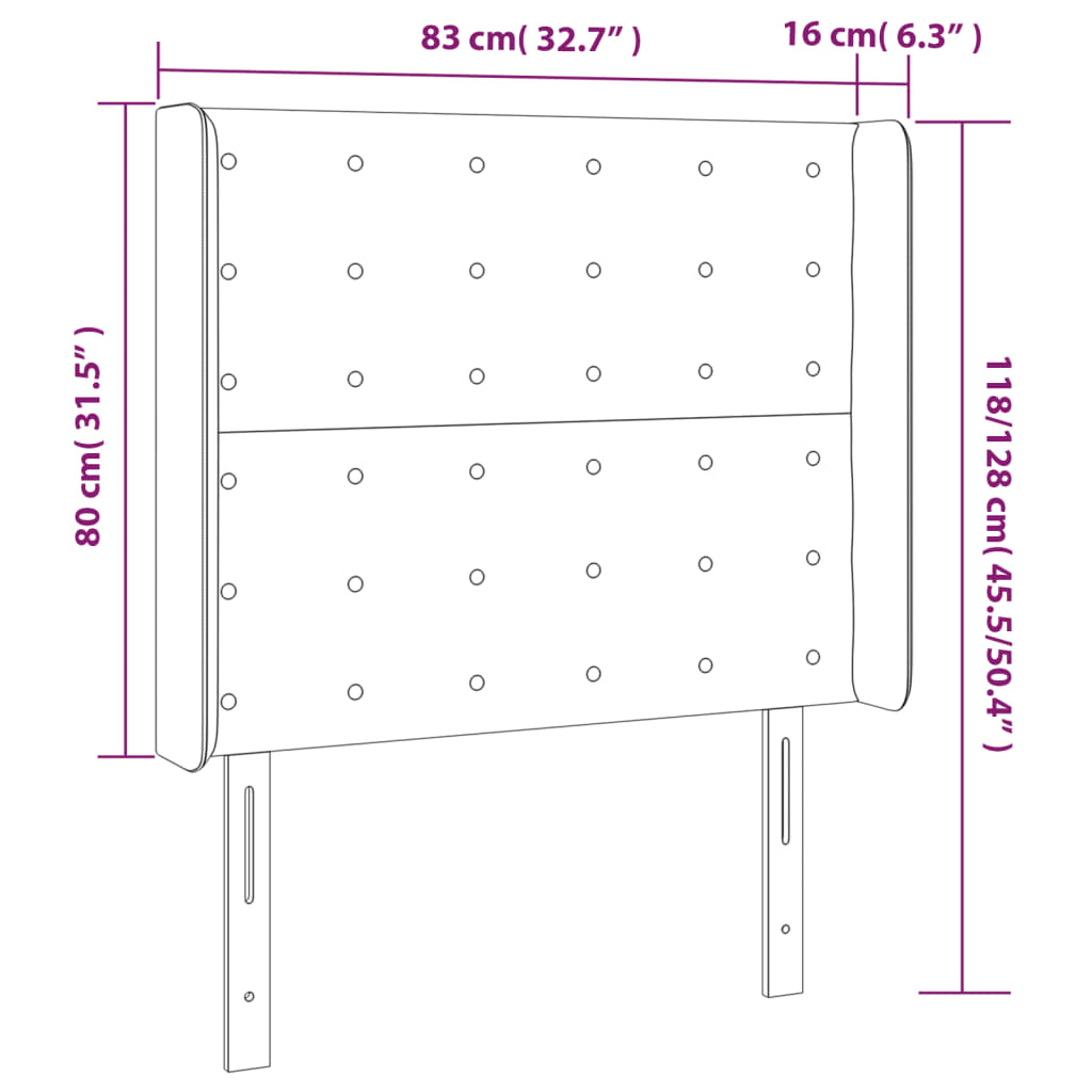 Testiera ad Orecchio Cappuccino 83x16x118/128 cm in Similpelle | homemem39