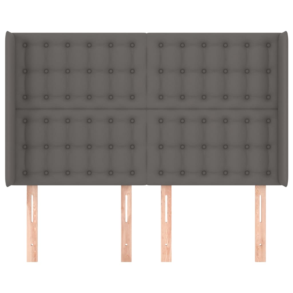 Testiera ad Orecchio Grigio 147x16x118/128cm in Similpelle