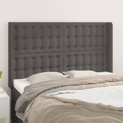 Testiera ad Orecchio Grigio 147x16x118/128cm in Similpelle