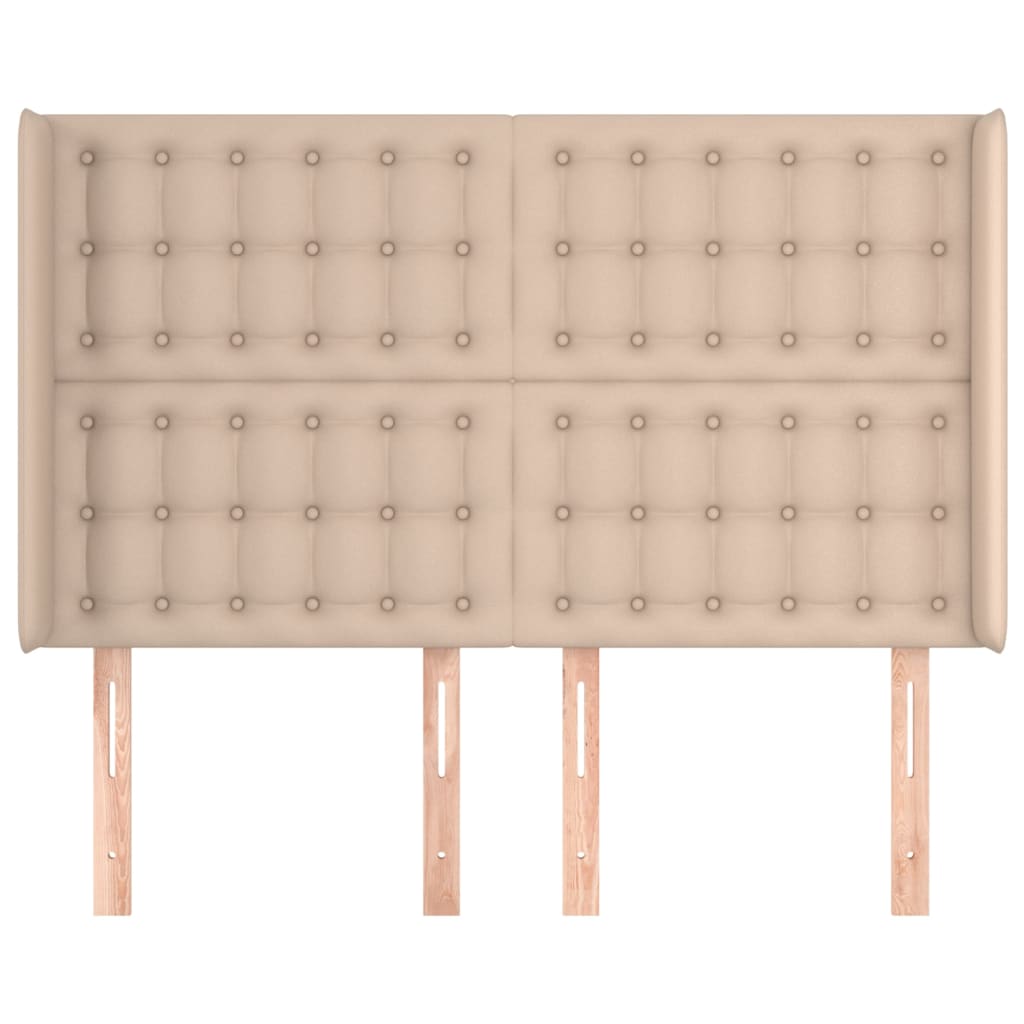 Testiera ad Orecchio Cappuccino 147x16x118/128 cm in Similpelle - homemem39