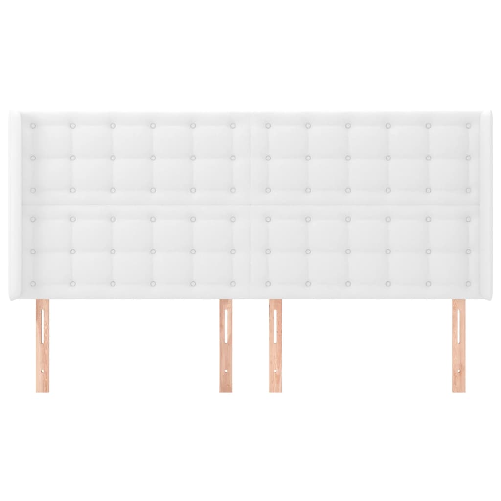 Testiera ad Orecchio Bianco 163x16x118/128 cm in Similpelle | homemem39