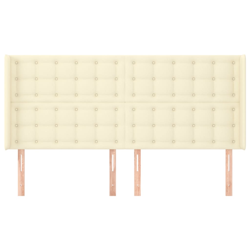 Testiera ad Orecchio Crema 163x16x118/128 cm in Similpelle - homemem39