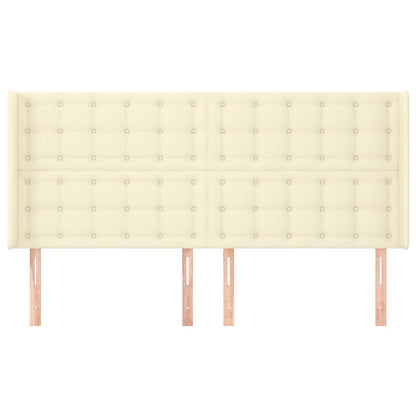 Testiera ad Orecchio Crema 163x16x118/128 cm in Similpelle - homemem39