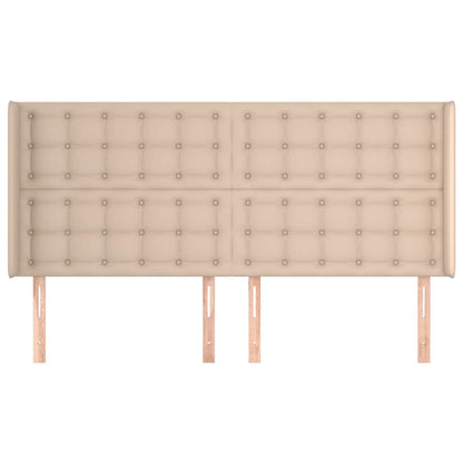 Testiera ad Orecchio Cappuccino 163x16x118/128 cm in Similpelle - homemem39