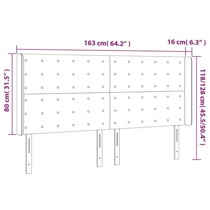 Testiera ad Orecchio Cappuccino 163x16x118/128 cm in Similpelle | homemem39