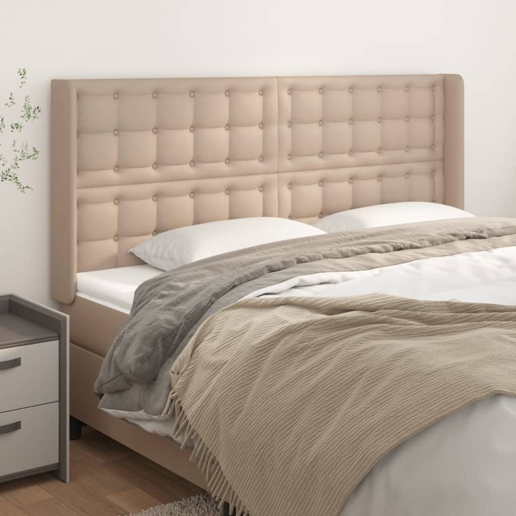 Testiera ad Orecchio Cappuccino 163x16x118/128 cm in Similpelle | homemem39