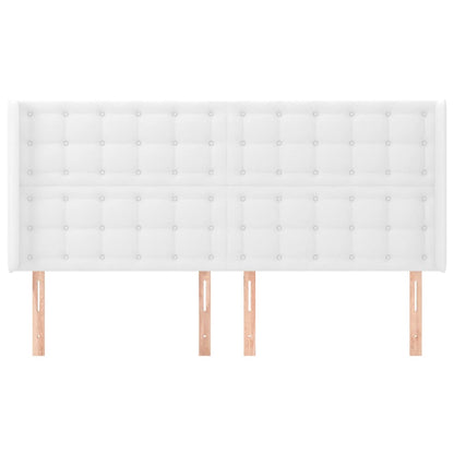 Testiera ad Orecchio Bianco 183x16x118/128 cm in Similpelle