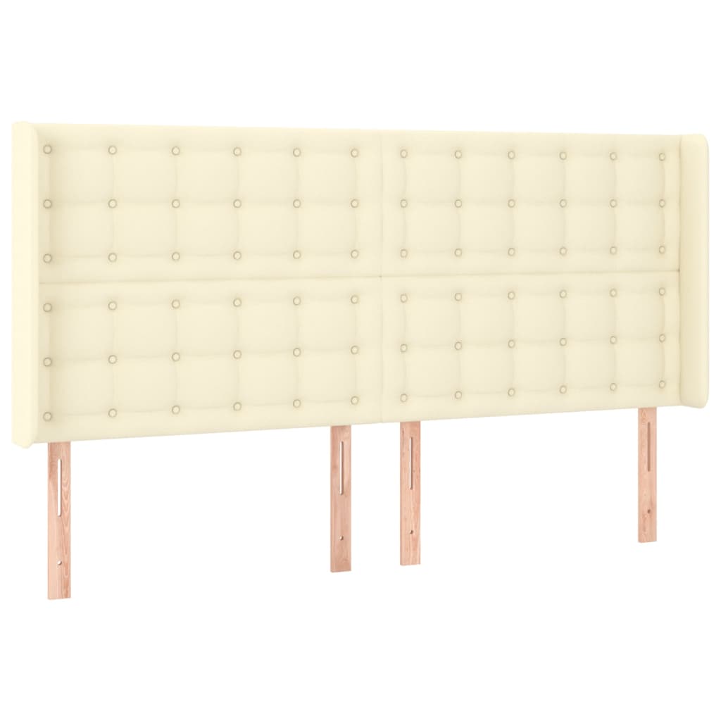 Testiera ad Orecchio Crema 203x16x118/128 cm in Similpelle | homemem39