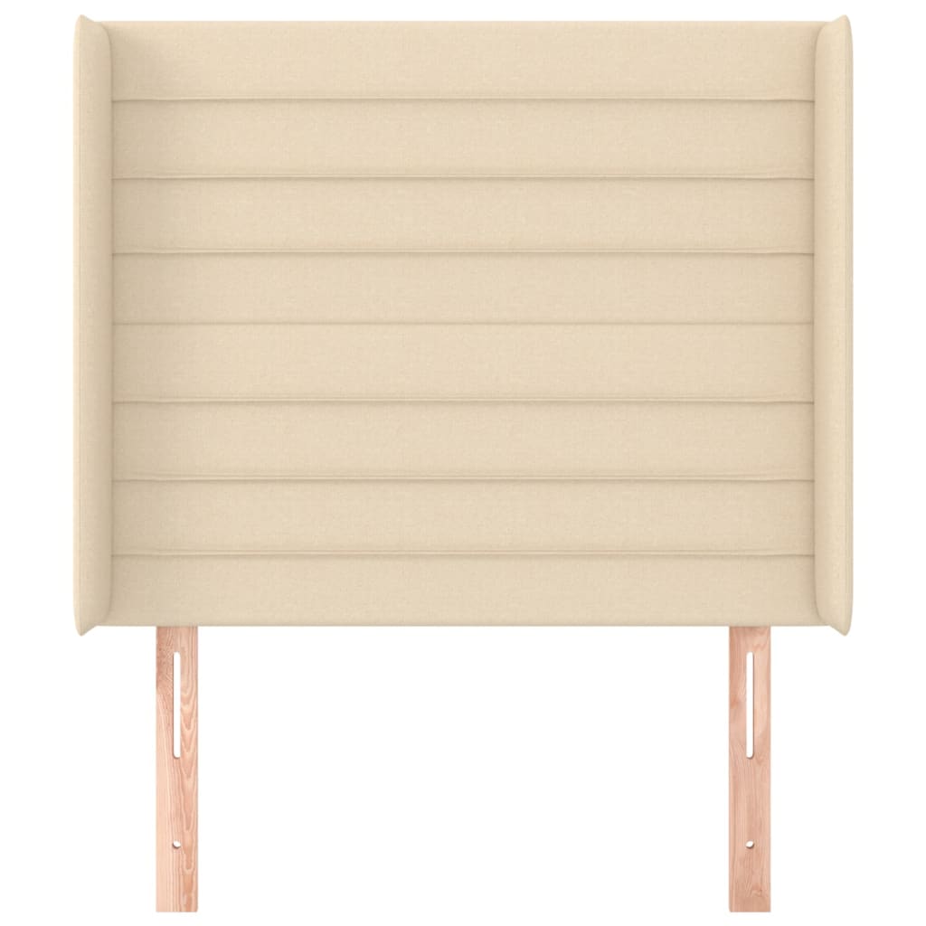 Testiera ad Orecchio Crema 93x16x118/128 cm in Tessuto