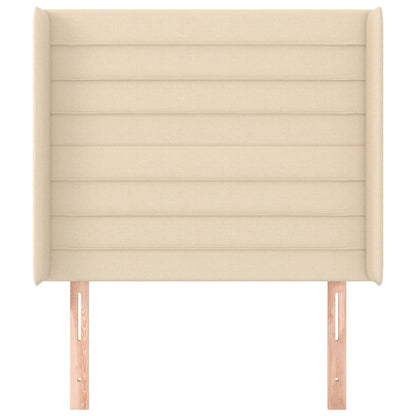 Testiera ad Orecchio Crema 93x16x118/128 cm in Tessuto