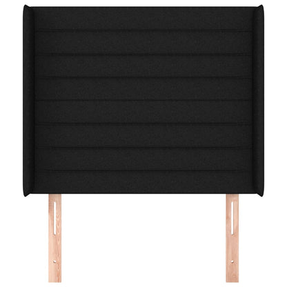 Testiera ad Orecchio Nera 103x16x118/128 cm in Tessuto