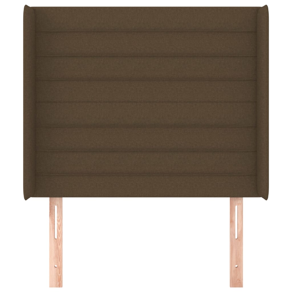 Testiera ad Orecchio Marrone Scuro 103x16x118/128 cm in Tessuto