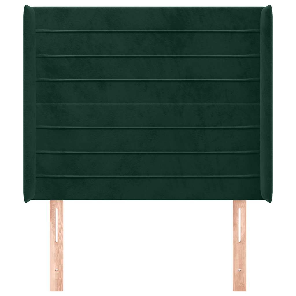 Testiera ad Orecchio Verde Scuro 93x16x118/128 cm in Velluto | homemem39