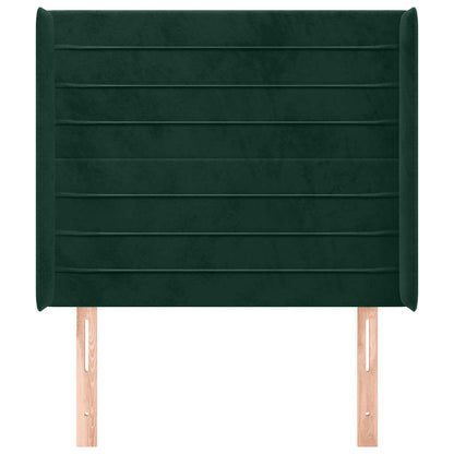 Testiera ad Orecchio Verde Scuro 93x16x118/128 cm in Velluto | homemem39